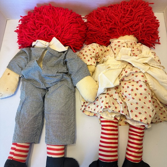 Vintage Raggedy Ann and Andy Handmade doll set  OOAK Plush Soft Toy Stuffed Dol - Picture 9 of 10